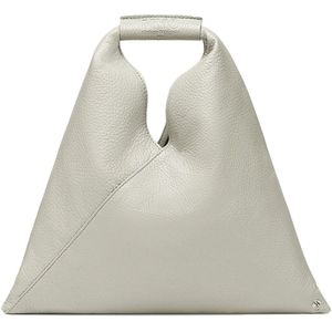 MM6 Maison Margiela, Tassen, Dames, Grijs, ONE Size, Leer, Grijze Japanse Klassieke Mini Tas