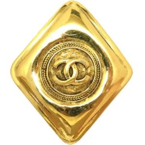 Chanel Vintage, Pre-owned Metal brooches Geel, Dames, Maat:ONE Size