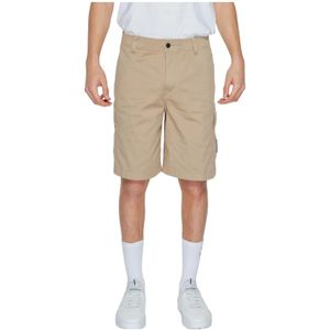 Calvin Klein Jeans, Korte broeken, Heren, Beige, L, Katoen, Heren Bermuda Shorts Lente/Zomer Collectie