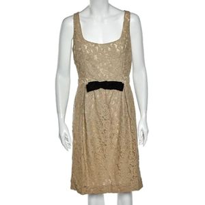 Moschino Pre-Owned, Pre-owned, Dames, Beige, M, Tweed, Pre-owned Lace dresses