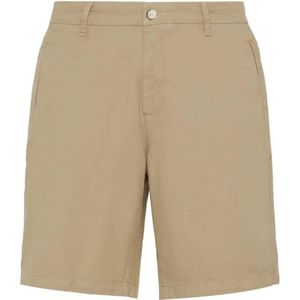 Boggi Milano, Korte broeken, Heren, Beige, W30, Katoen, Katoenen linnen Bermuda shorts