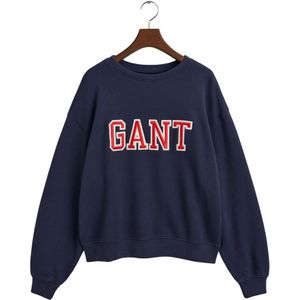 Gant, Sweatshirts & Hoodies, Dames, Blauw, XS, Katoen, Ronde Hals Sweatshirt
