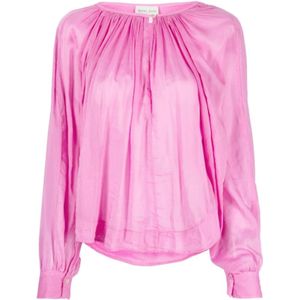 Forte Forte, Blouses & Shirts, Dames, Roze, L, Katoen, Elegant Roze Bohemian Cocoon Shirt