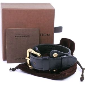 Louis Vuitton Vintage, Pre-owned, unisex, Zwart, ONE Size, Leer, Pre-owned Leather bracelets