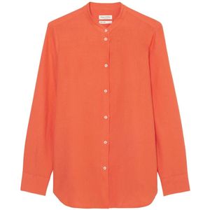 Marc O'Polo, Linnen blouse normaal Oranje, Dames, Maat:S