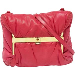 Miu Miu Pre-owned, Pre-owned Leather clutches Roze, Dames, Maat:ONE Size