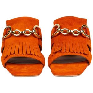 Carmens, Schoenen, Dames, Oranje, 37 EU, Suède, Oranje Suède Franje Loafers