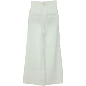 Chanel Vintage, Pre-owned, Dames, Wit, M, Katoen, Elegante witte wijde pijpen katoenen broek