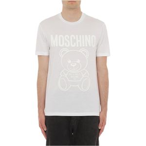 Moschino, Tops, Heren, Wit, S, Witte T-shirts en Polos voor Heren