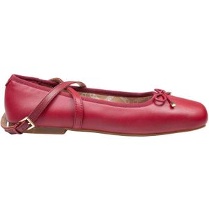 Michael Kors, Schoenen, Dames, Rood, 36 EU, Leer, Dieprode Leren Ballerina's