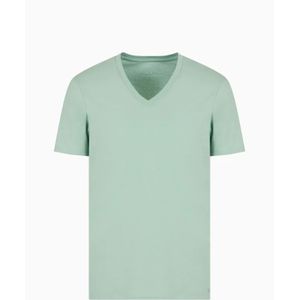 Armani Exchange, Tops, Heren, Groen, L, Katoen, Pima Katoen V-Hals T-Shirt Groen