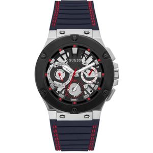 Guess, Accessoires, Heren, Veelkleurig, ONE Size, Circuit Herenhorloge Blauw/Rood