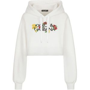 Dolce & Gabbana, Sweatshirts & Hoodies, Dames, Wit, S, Stijlvolle Hoodie voor Mannen