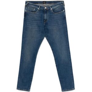 PS By Paul Smith, Jeans, Heren, Blauw, W36, Denim, Blauwe Denim Tapered Leg Jeans