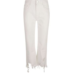 Stella McCartney, Distressed Kick Jeans Wit, Dames, Maat:W27