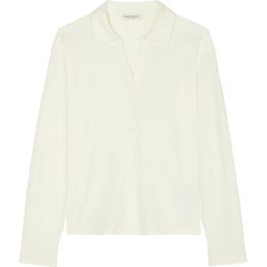 Marc O'Polo, Polo blouse stijl longsleeve Wit, Dames, Maat:L