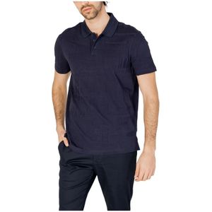 Armani Exchange, Korte Mouw Polo Shirt Blauw, Heren, Maat:L