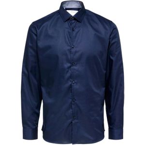 Selected Homme, Overhemden, Heren, Blauw, S, Katoen, Blauw Klassiek Overhemd