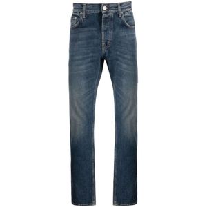 Department Five, Jeans, Heren, Blauw, W30, Katoen, Blauwe Stonewashed Skinny-Leg Jeans