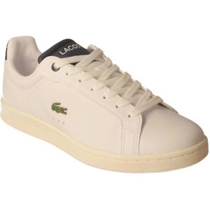 Lacoste, Schoenen, Dames, Wit, 36 EU, Witte/Blauwe Lacoste Carnaby Damessneakers