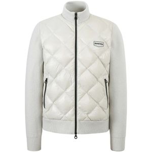 Duvetica, Jassen, Heren, Beige, L, Wol, Heren Diamond-Quilted Hybrid Lichtgewicht Donsjack