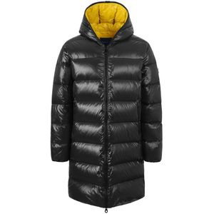 Duvetica, Zwarte gewatteerde jas met capuchon voor heren Zwart, Heren, Maat:3XL
