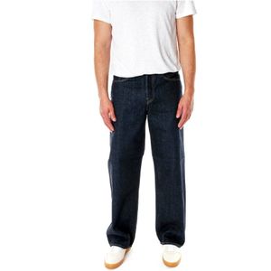 Edwin, Jeans, Heren, Blauw, W31 L32, Denim, Wijde Straight Fit Mid Waist Jeans