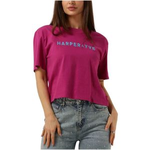Harper & Yve, Tops, Dames, Paars, S, Lila Trendy T-shirt Harper-ss