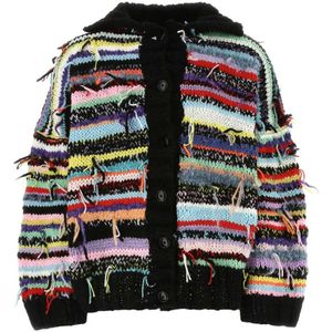 Cavia, Multicolor Gehaakte Oversized Vest Veelkleurig, Dames, Maat:L