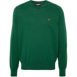 Dsquared2, Truien, Heren, Groen, 3Xl, Stijlvolle Sweaters Collectie