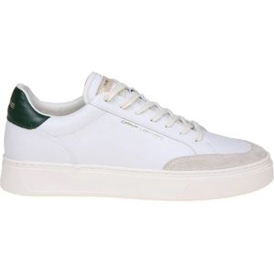 Crime London, Witte Groene Leren Sneakers Suède Details Wit, Heren, Maat:43 EU