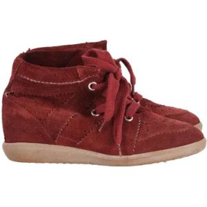 Isabel Marant Pre-owned, Pre-owned, Dames, Rood, 39 EU, Suède, Pre-owned Suede sneakers