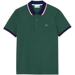 Lacoste, Tops, Heren, Groen, M, Katoen, Contrast Kraag Heren Polo Shirt