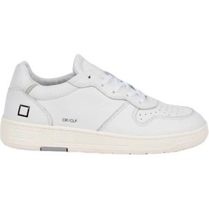 D.a.t.e., Witte Court Sneakers Geperforeerd Logo Wit, Dames, Maat:36 EU