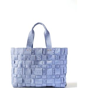 Borbonese, Gevlochten Nylon Shopper Blauw, Dames, Maat:ONE Size