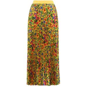 Max Mara Weekend, Rokken, Dames, Veelkleurig, S, Polyester, Bloemen Geplooide Midi Rok