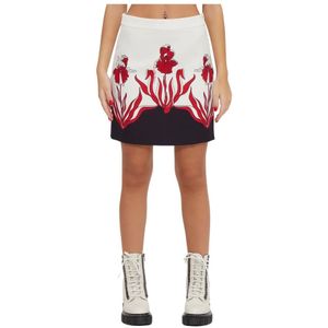 Moschino, Rokken, Dames, Veelkleurig, S, Polyester, Minirok met Bloemendetail