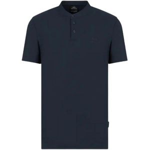 Armani Exchange, Tops, Heren, Blauw, S, Katoen, Klassiek Polo Shirt