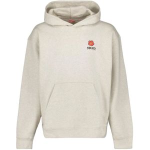 Kenzo, Sweatshirts & Hoodies, Heren, Grijs, XL, Katoen, Bloemen hoodie