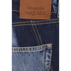 Alexander McQueen, Jeans, Heren, Blauw, XL, Denim, Blauwe Denim Regular-Fit Jeans