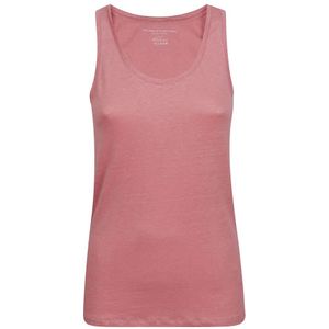 Majestic Filatures, Roze Linnen Stretch Top Ronde Hals Roze, Dames, Maat:M