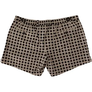 Dolce & Gabbana, Badkleding, Heren, Bruin, M, Katoen, Katoenen strandshorts met polkadots