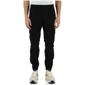 Calvin Klein Jeans, Stretch katoenen cargobroek Zwart, Heren, Maat:M