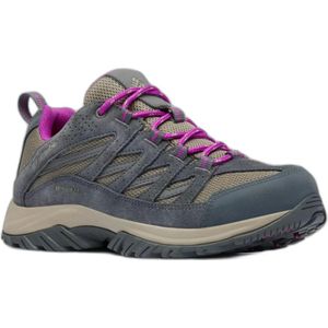 Columbia, Schoenen, Dames, Grijs, 40 1/2 EU, Leer, Grijze Leren Sneakers met Rubberen Zool