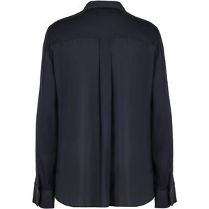 Vince, Blouses & Shirts, Dames, Blauw, L, Satijn, Zijden Satijnen Klassieke Kraag Shirt