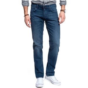 Lee, Blauwe Regular Denim Jeans Blauw, Heren, Maat:W33 L32