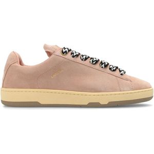 Lanvin, Schoenen, Heren, Roze, 43 EU, Leer, Sneakers met logo