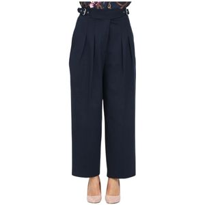 Ralph Lauren, Broeken, Dames, Blauw, 2Xs, Elegante Blauwe Geknipte Broek