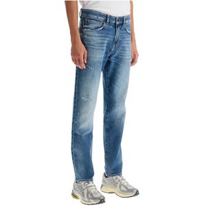 Boss, Jeans, Heren, Blauw, W30, Denim, Distressed Regular Fit Re. Maine Jeans