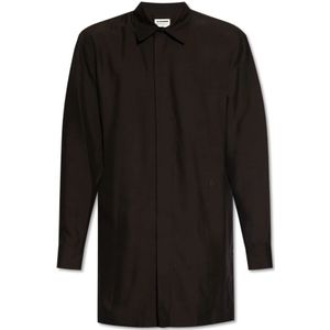 Jil Sander, Overhemden, Heren, Zwart, L, Relaxte shirt voor dinsdagavond